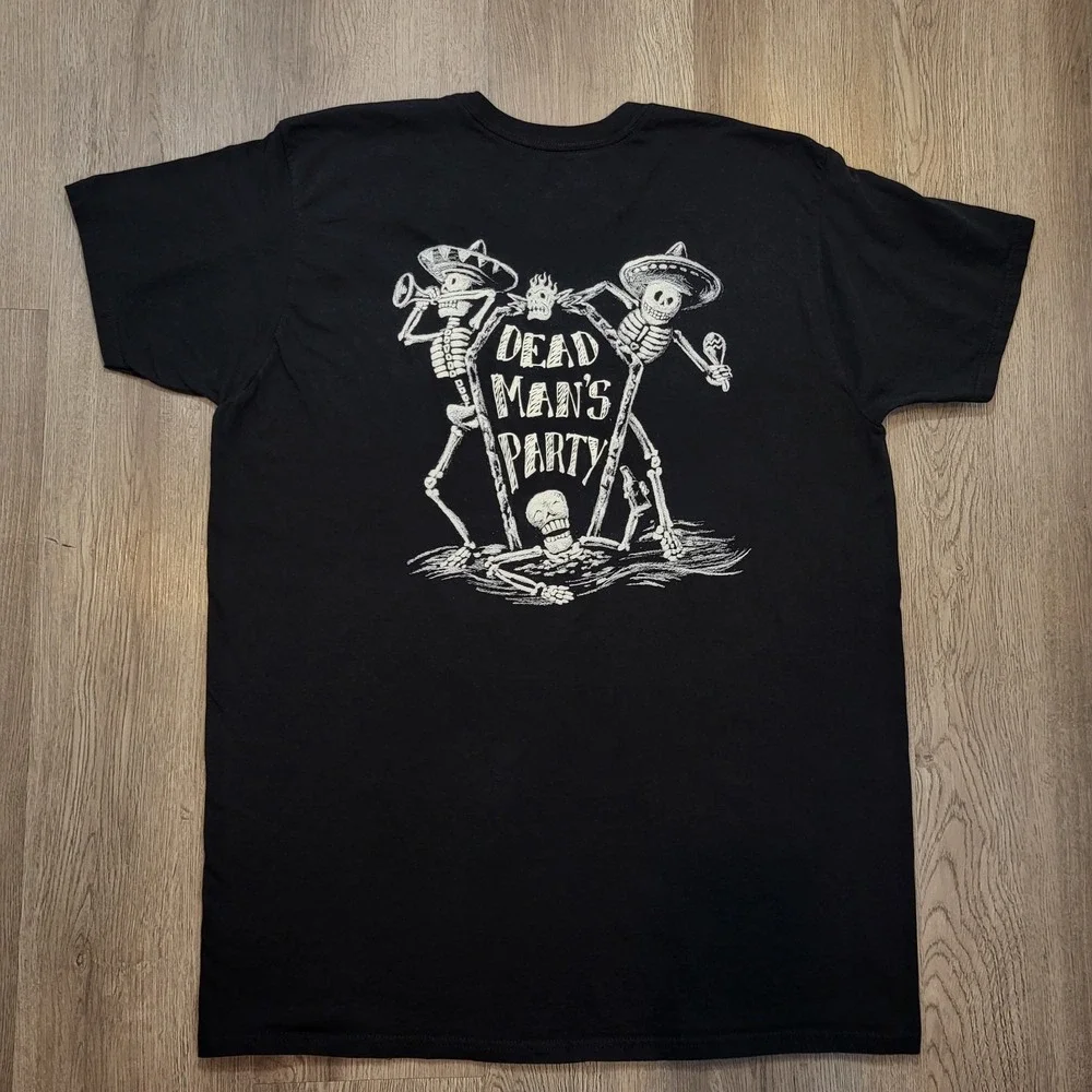 Hanes Men's Shirt Black Tender Lump lings DMP Skull, Skeleton At Back Sz XL - Picture 5 of 8
